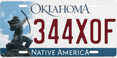 OK license plate 344XOF
