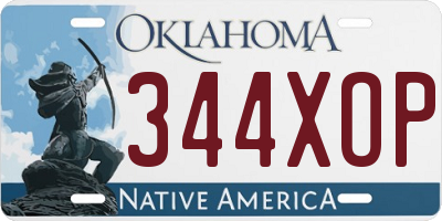 OK license plate 344XOP