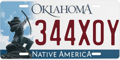 OK license plate 344XOY