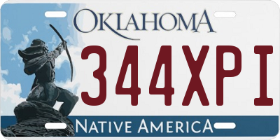 OK license plate 344XPI