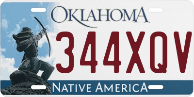 OK license plate 344XQV