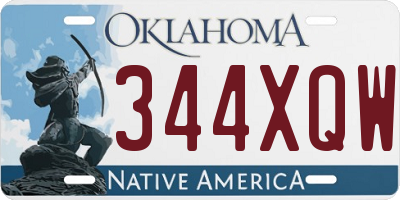 OK license plate 344XQW