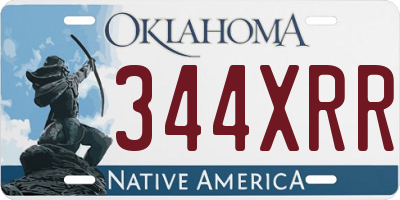 OK license plate 344XRR