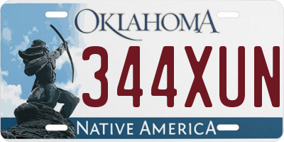 OK license plate 344XUN