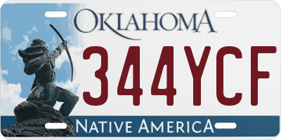 OK license plate 344YCF