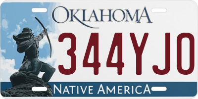 OK license plate 344YJO