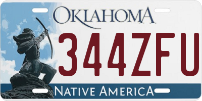 OK license plate 344ZFU