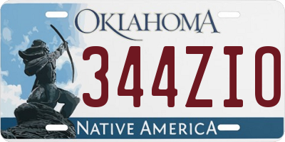 OK license plate 344ZIO
