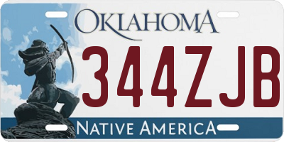 OK license plate 344ZJB