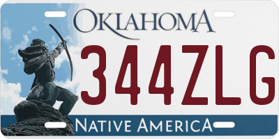 OK license plate 344ZLG