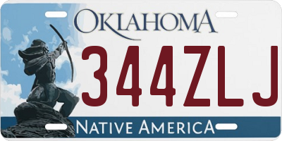 OK license plate 344ZLJ