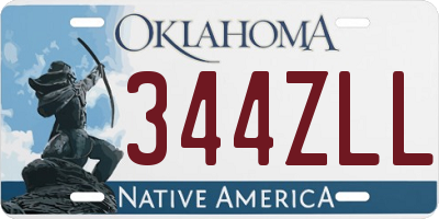 OK license plate 344ZLL