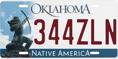 OK license plate 344ZLN