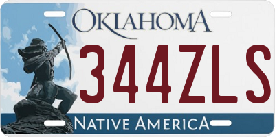 OK license plate 344ZLS