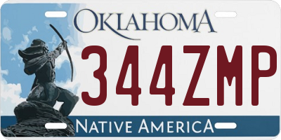 OK license plate 344ZMP
