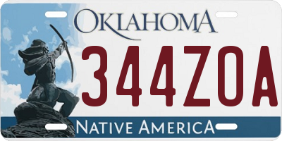 OK license plate 344ZOA
