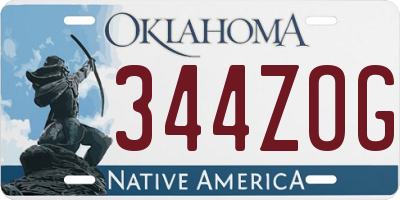 OK license plate 344ZOG