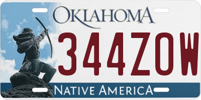 OK license plate 344ZOW