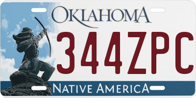 OK license plate 344ZPC