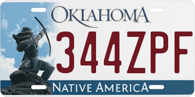 OK license plate 344ZPF
