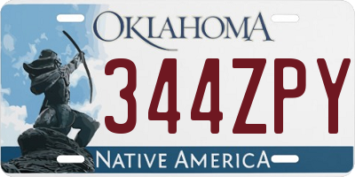 OK license plate 344ZPY