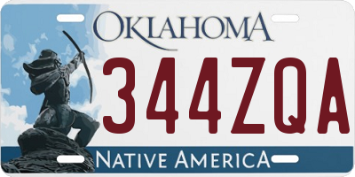 OK license plate 344ZQA