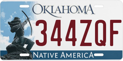 OK license plate 344ZQF