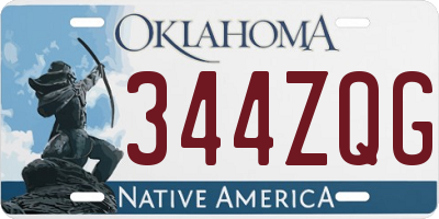 OK license plate 344ZQG
