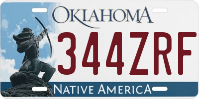 OK license plate 344ZRF