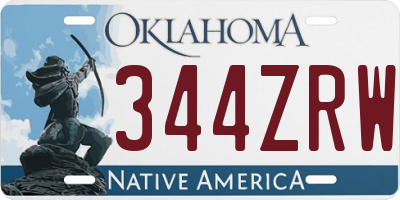 OK license plate 344ZRW