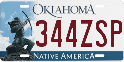 OK license plate 344ZSP