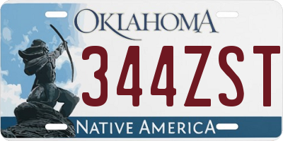 OK license plate 344ZST
