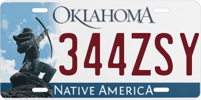 OK license plate 344ZSY