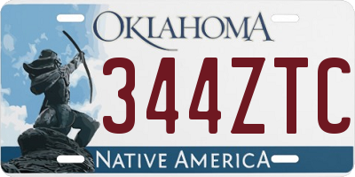 OK license plate 344ZTC