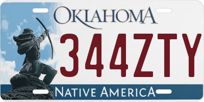 OK license plate 344ZTY