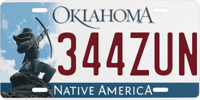 OK license plate 344ZUN