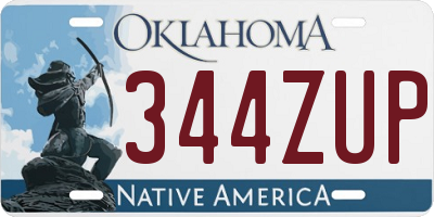 OK license plate 344ZUP