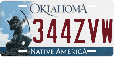 OK license plate 344ZVW