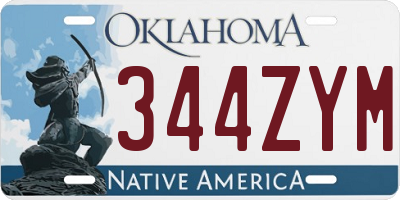 OK license plate 344ZYM
