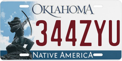 OK license plate 344ZYU