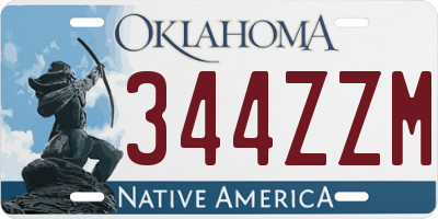 OK license plate 344ZZM