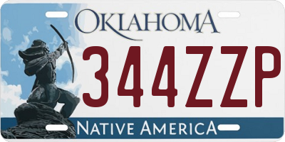 OK license plate 344ZZP