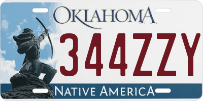 OK license plate 344ZZY