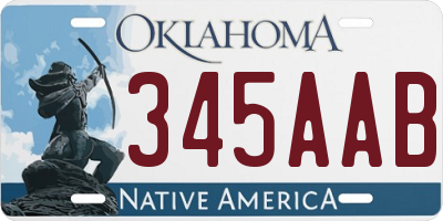 OK license plate 345AAB