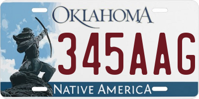 OK license plate 345AAG