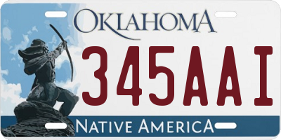 OK license plate 345AAI