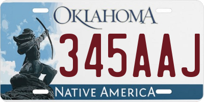 OK license plate 345AAJ