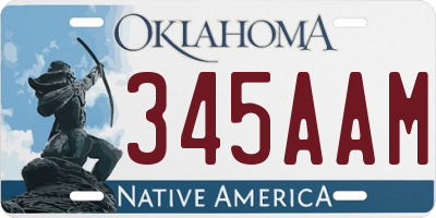 OK license plate 345AAM
