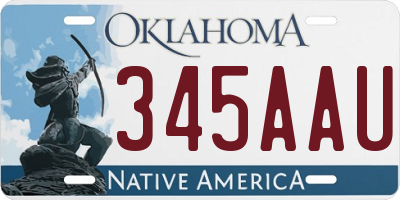 OK license plate 345AAU