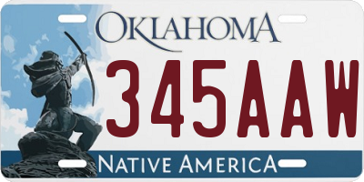 OK license plate 345AAW